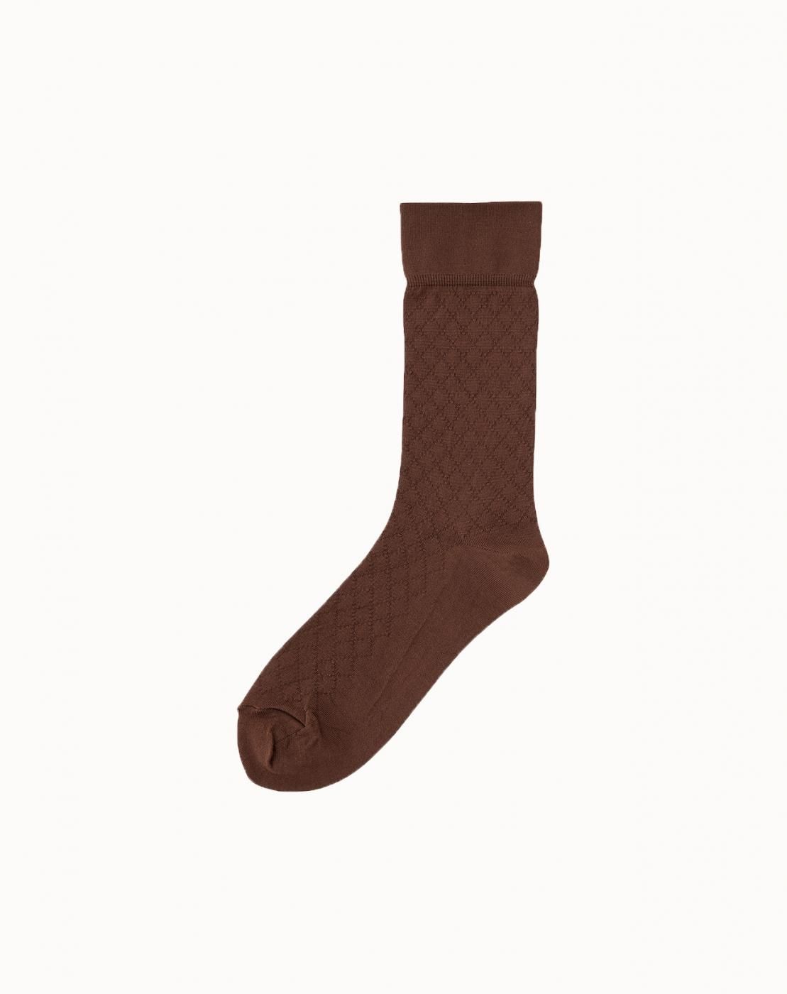 leur logette - Silk Mesh Socks - Brown