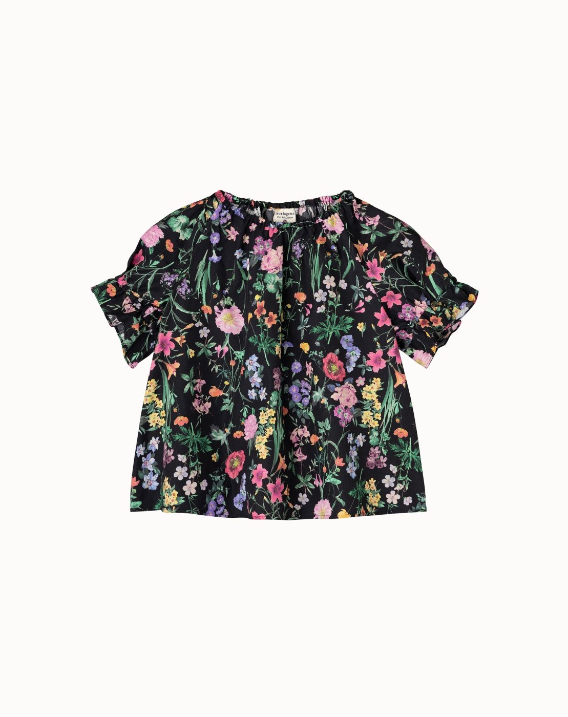 leur logette - Kids Derek Garden Print Blouse - Black