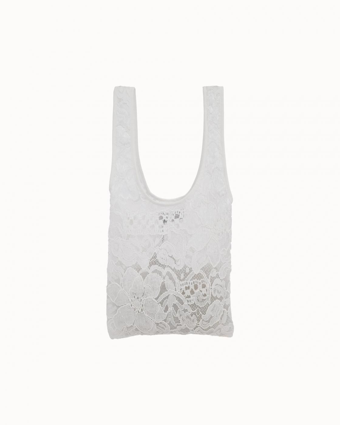 leur logette - Lace Bag - White