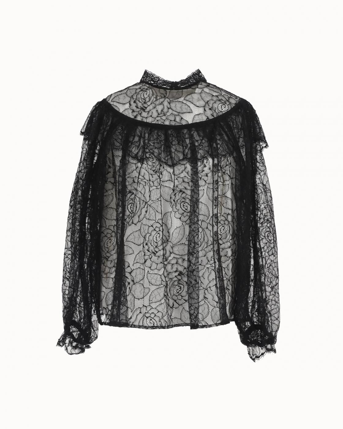 leur logette - Lace Blouse - Black