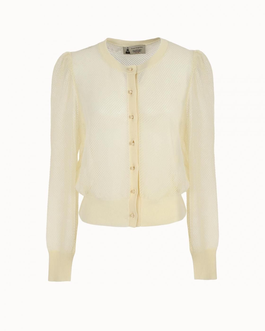 leur logette - <img class='new_mark_img1' src='https://img.shop-pro.jp/img/new/icons1.gif' style='border:none;display:inline;margin:0px;padding:0px;width:auto;' />Cotton Cardigan - Off White