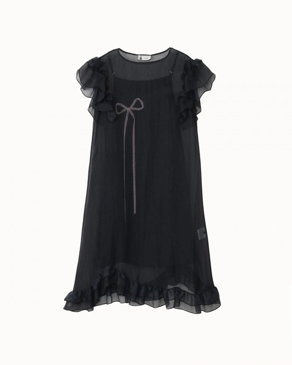 leur logette - Mosaic Organdy Dress - Black