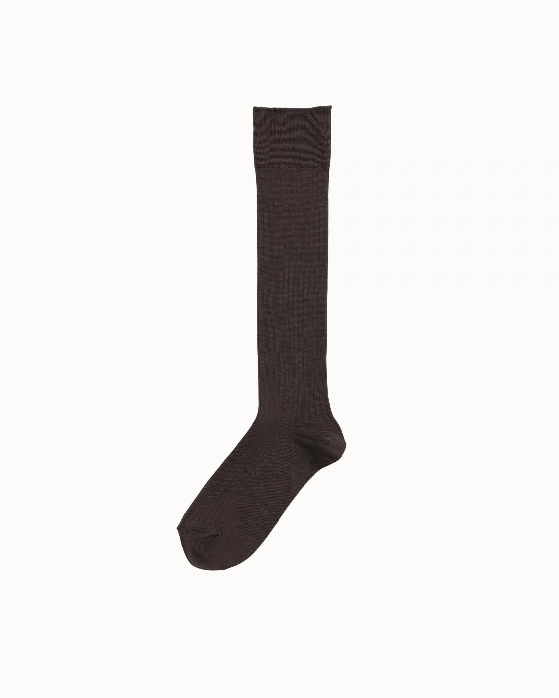 leur logette - Rib High Socks - Brown