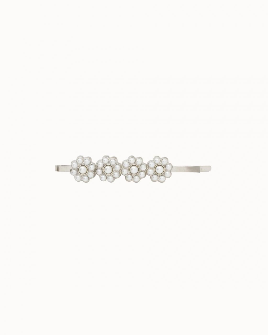 leur logette - Pearl & Pearl Hair Pin - Silver