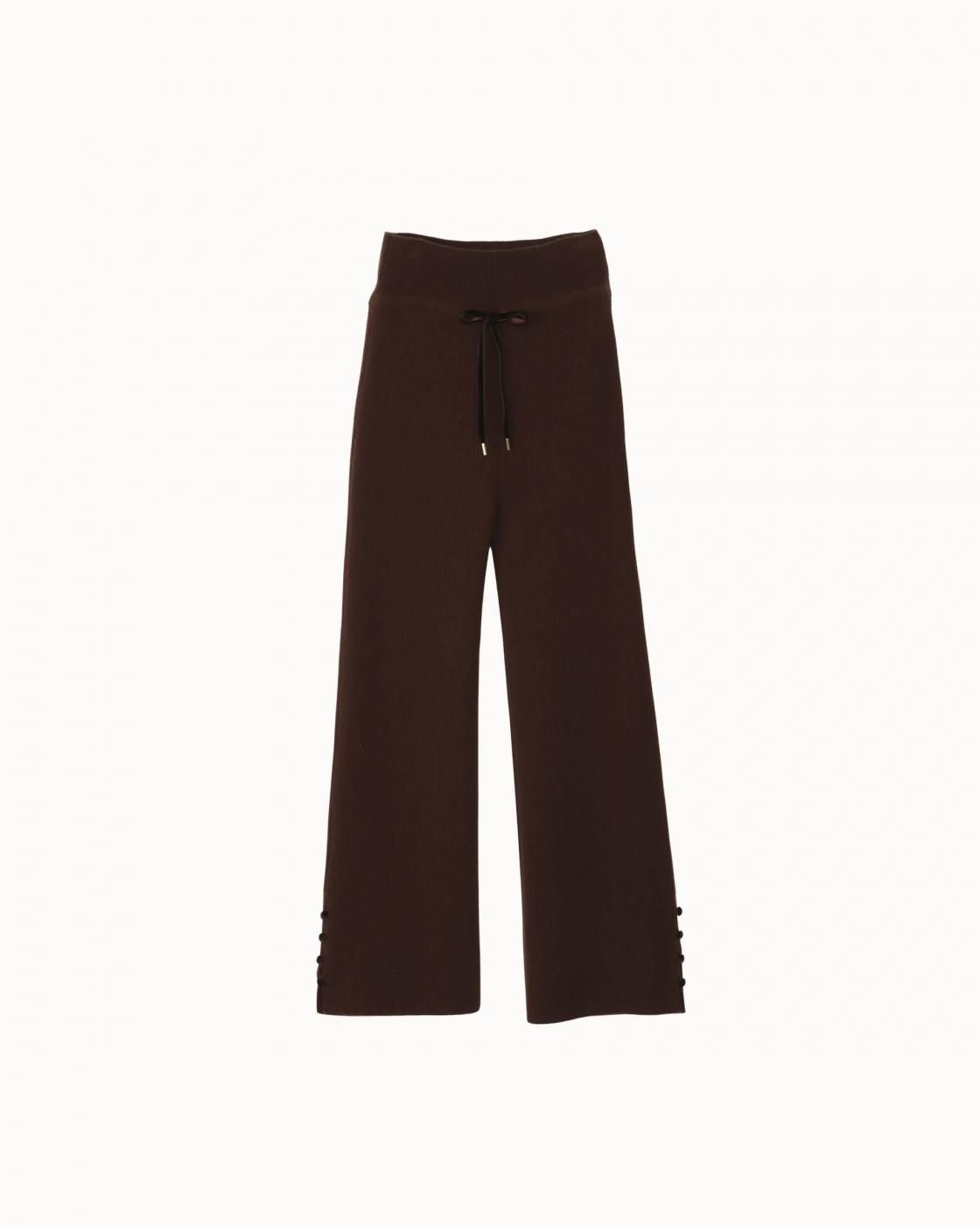 leur logette - <img class='new_mark_img1' src='https://img.shop-pro.jp/img/new/icons1.gif' style='border:none;display:inline;margin:0px;padding:0px;width:auto;' />Cashmere Rib Pants - Brown