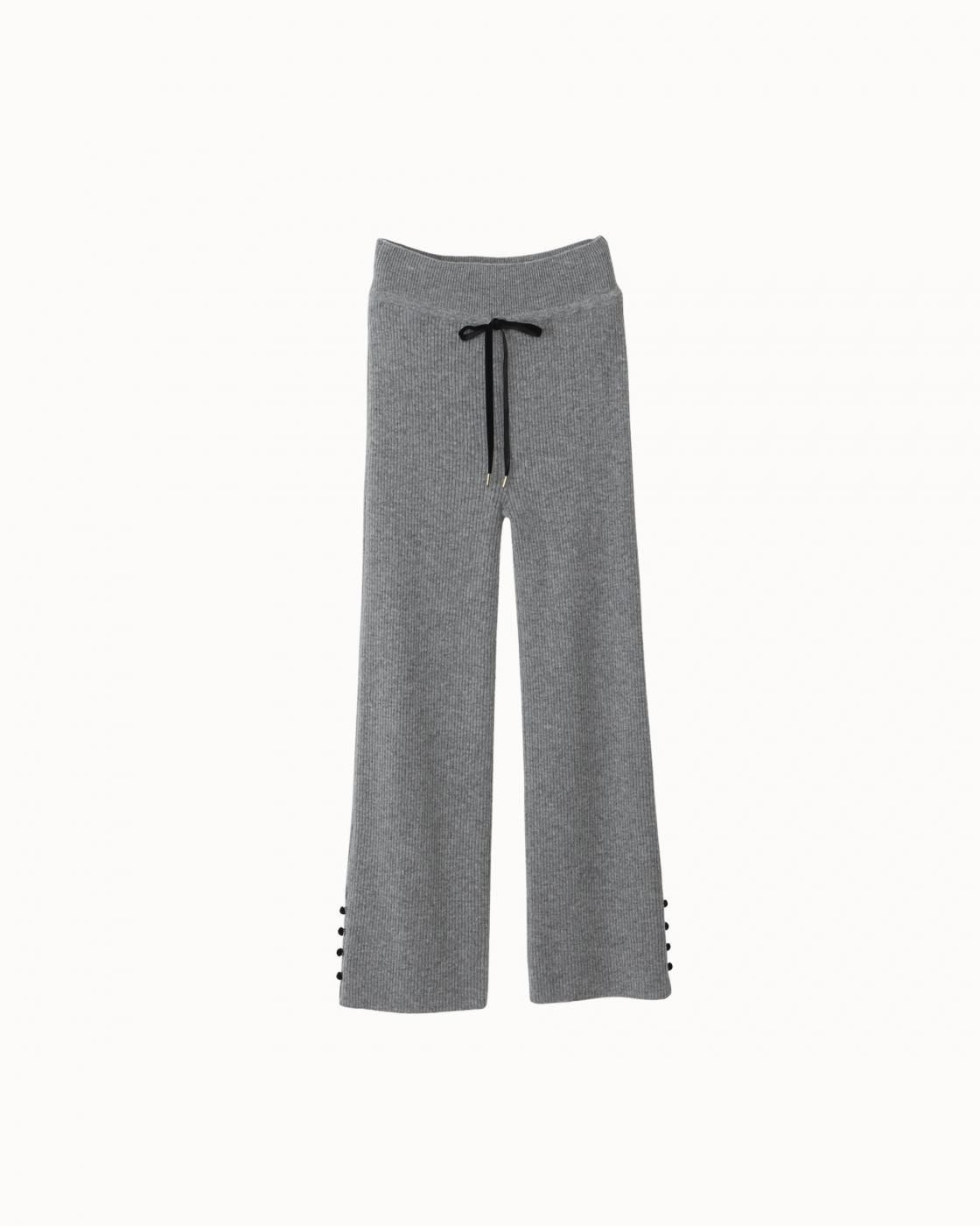leur logette - <img class='new_mark_img1' src='https://img.shop-pro.jp/img/new/icons1.gif' style='border:none;display:inline;margin:0px;padding:0px;width:auto;' />Cashmere Rib Pants - Gray