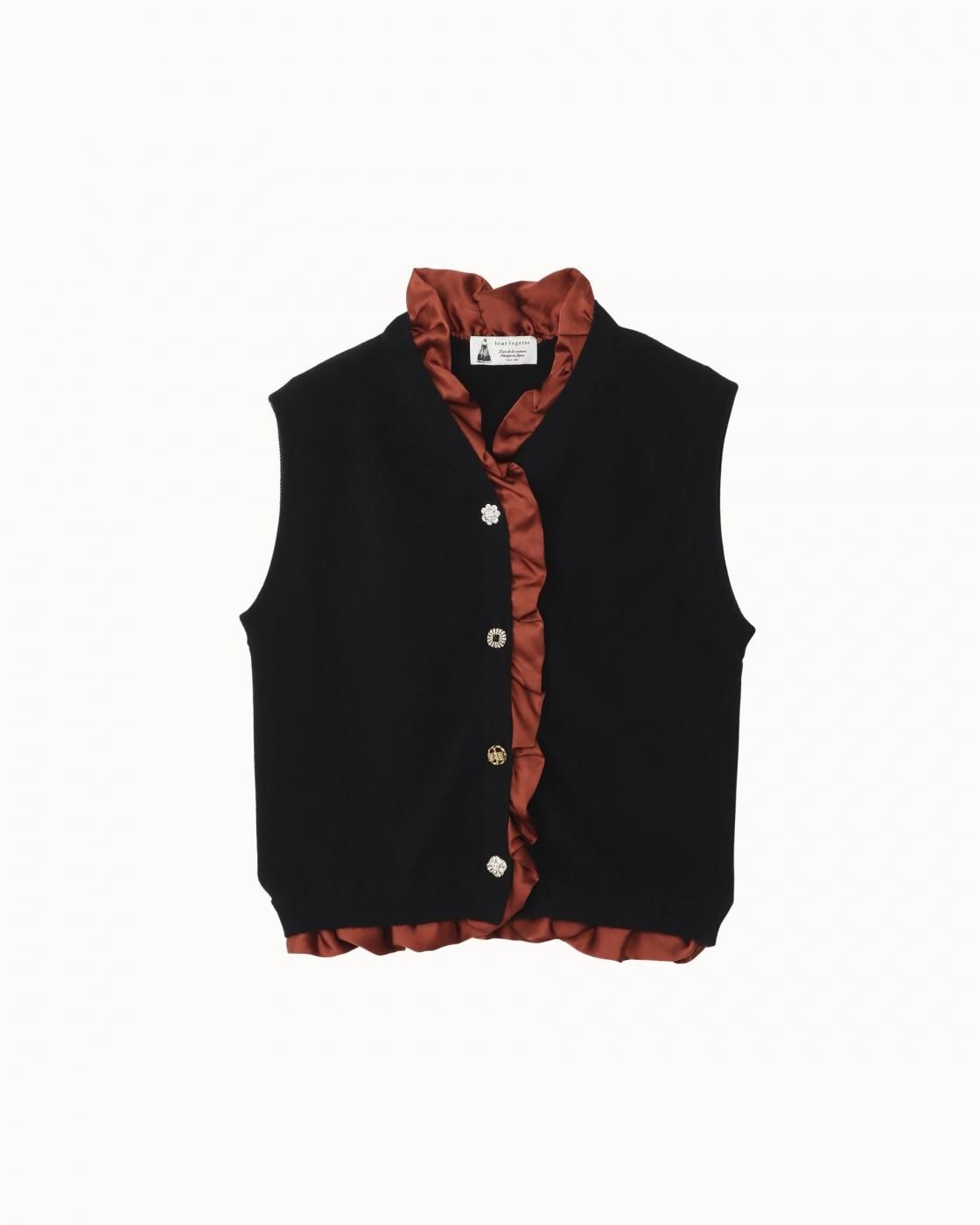 leur logette - <img class='new_mark_img1' src='https://img.shop-pro.jp/img/new/icons1.gif' style='border:none;display:inline;margin:0px;padding:0px;width:auto;' />Cashmere Stretch Vest - Black