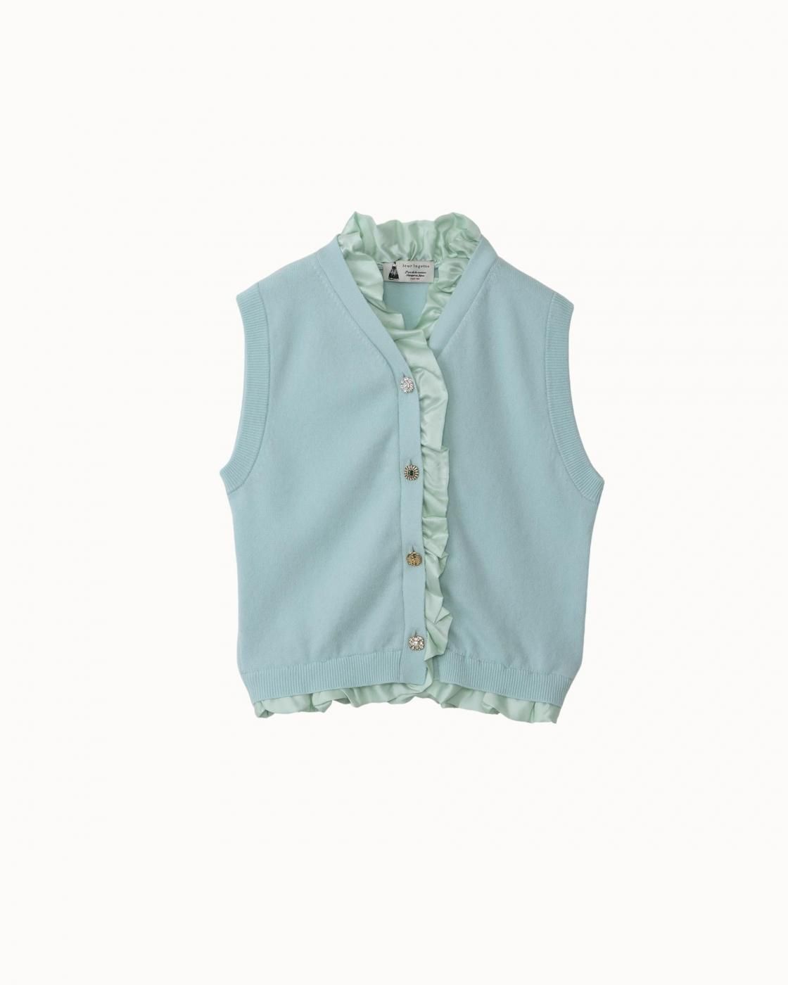 leur logette - <img class='new_mark_img1' src='https://img.shop-pro.jp/img/new/icons1.gif' style='border:none;display:inline;margin:0px;padding:0px;width:auto;' />Cashmere Stretch Vest - Light Blue