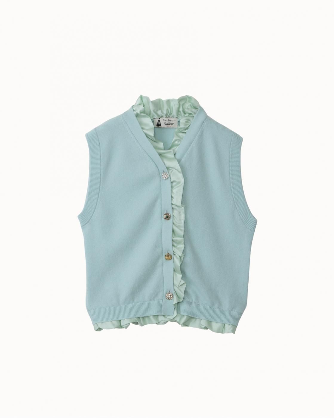 leur logette - Cashmere Stretch Vest - Light Blue