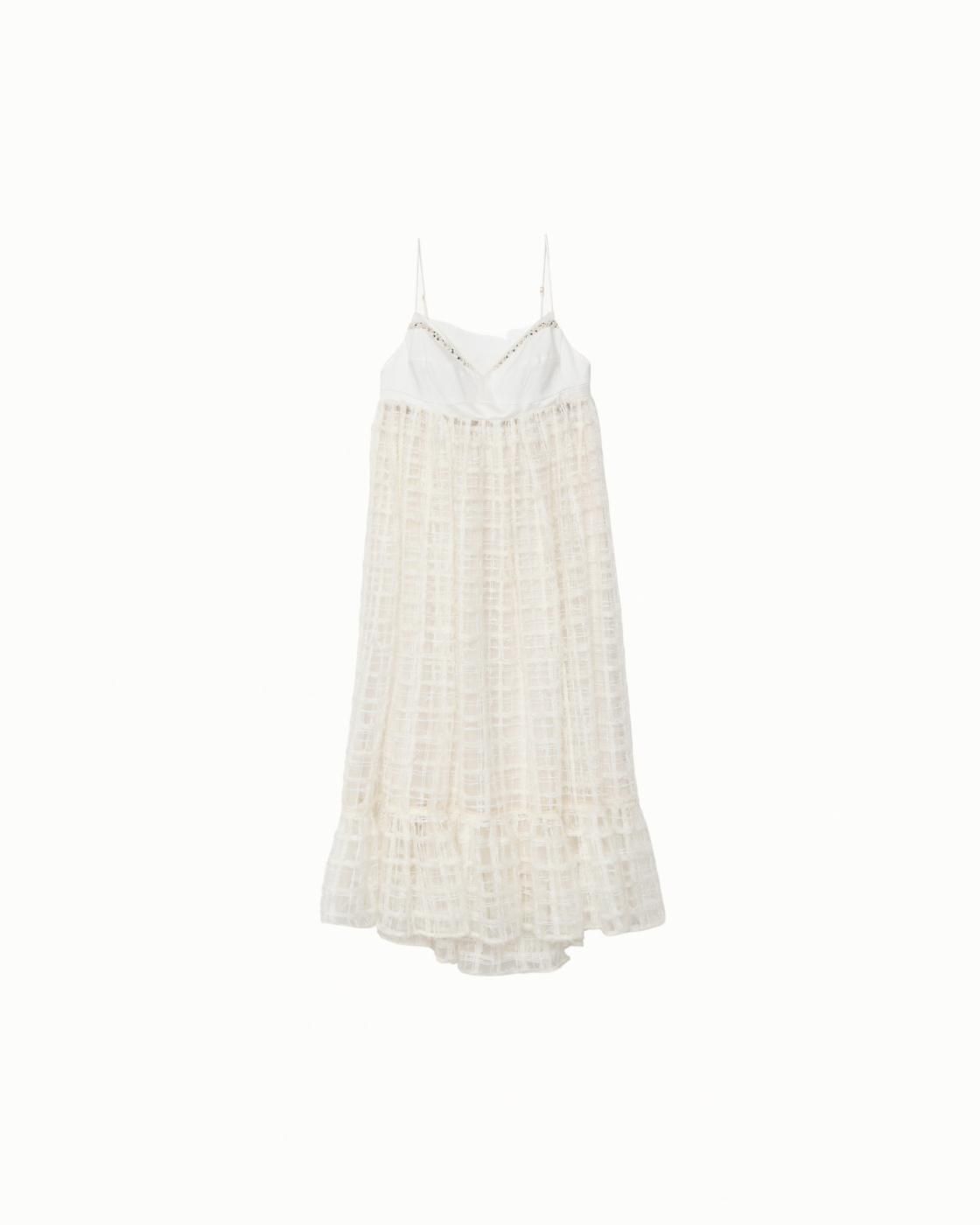 leur logette - <img class='new_mark_img1' src='https://img.shop-pro.jp/img/new/icons1.gif' style='border:none;display:inline;margin:0px;padding:0px;width:auto;' />Fancy Tulle Dress - Off White