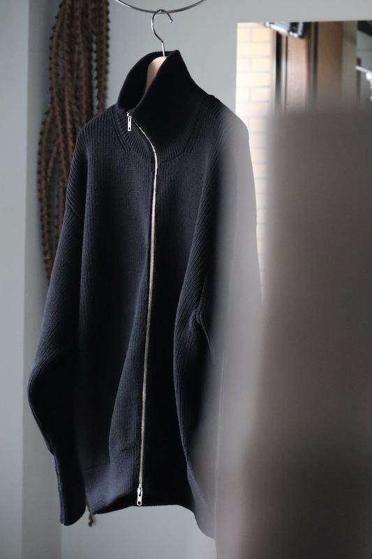 HUUKU 【stein】Oversized Drivers Knit Zip Jacket