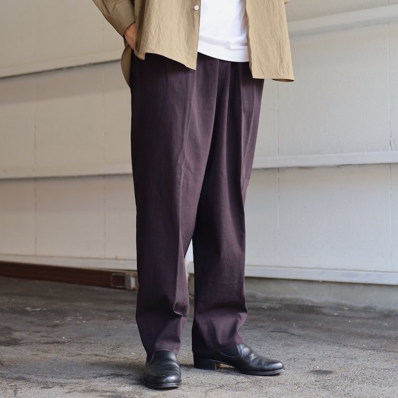 HEUGN】George Cotton Over Dyed Trousers - HUUKU
