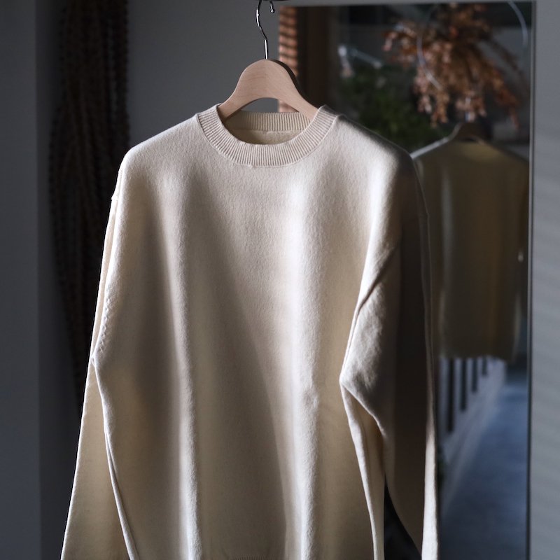 YONETOMI】Rigid Cashmere Knit Sweater - HUUKU