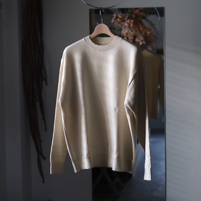 YONETOMI】Rigid Cashmere Knit Sweater - HUUKU