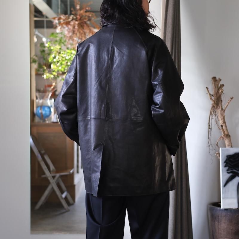 stein】Leather Half Coat - HUUKU