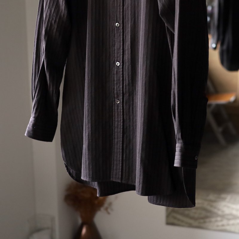 【HEUGN】Brown Jacquard Rob Shirts - HUUKU