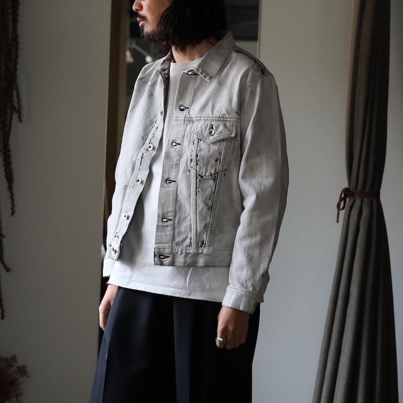 ジャケット・アウター ensou. Erased Jean Jacket (Indigo) ensou.【エンソウ】erased jean jacket-washed 