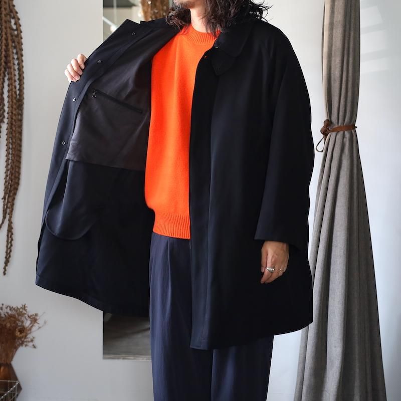 HEUGN】Albert Gabardine Black Coat - HUUKU HEUGN】Albert Gabardine Black Coat - HUUKU