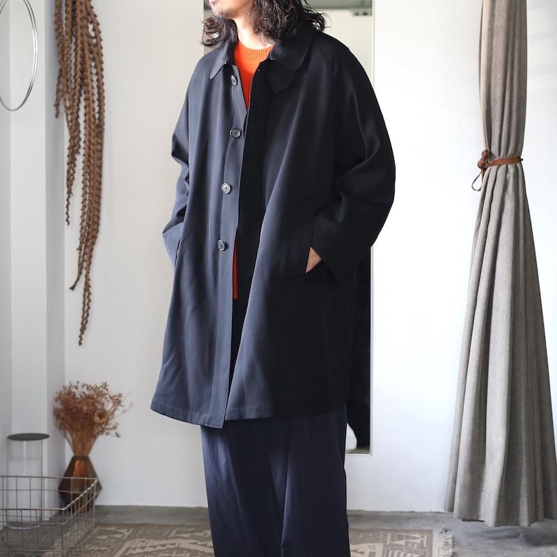 HEUGN】Albert Gabardine Black Coat - HUUKU HEUGN】Albert Gabardine Black Coat - HUUKU