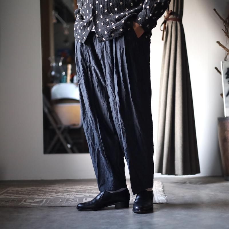 calmlence】TRIPLE PLEATED WIDE TAPERED - HUUKU