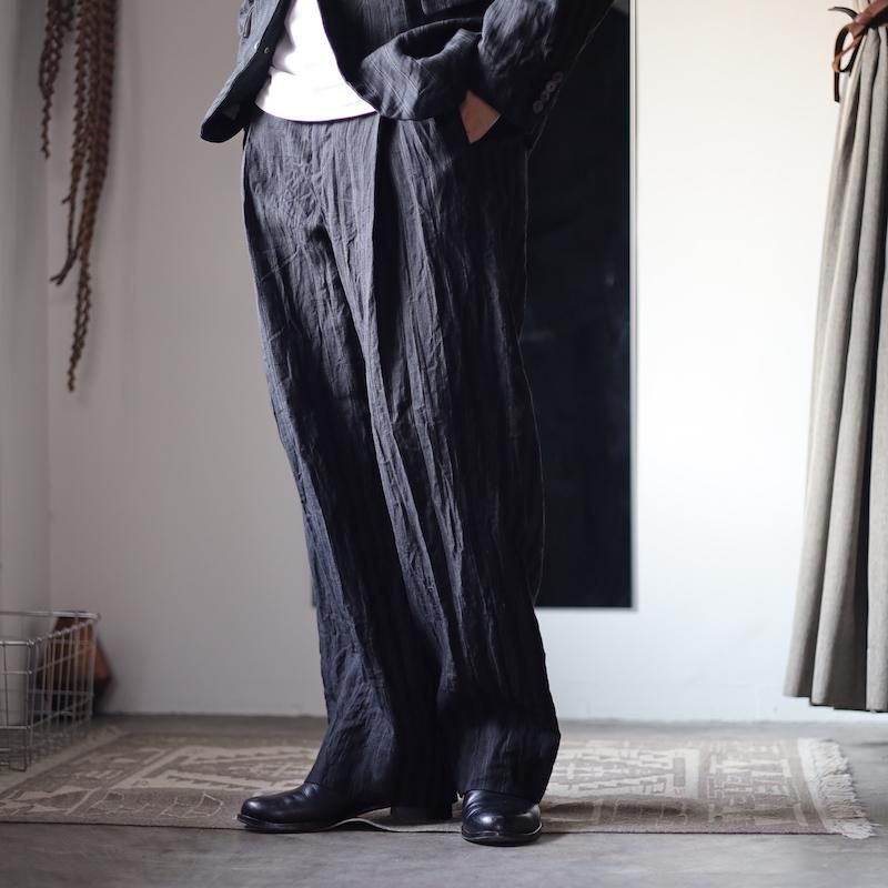 calmlence カームレンス 23AW トリプルプリーテッドワイドパンツ calmlence(カームレンス) Triple Pleated Wide Dobby Stripe