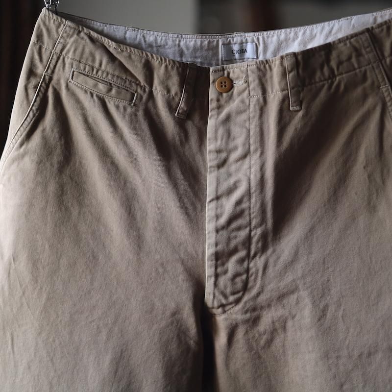 CIOTA】Weapon Chino Cloth Pants / 43khaki / Stone Wash - HUUKU CIOTA】Weapon Chino Cloth Pants / 43khaki / Stone Wash - HUUKU