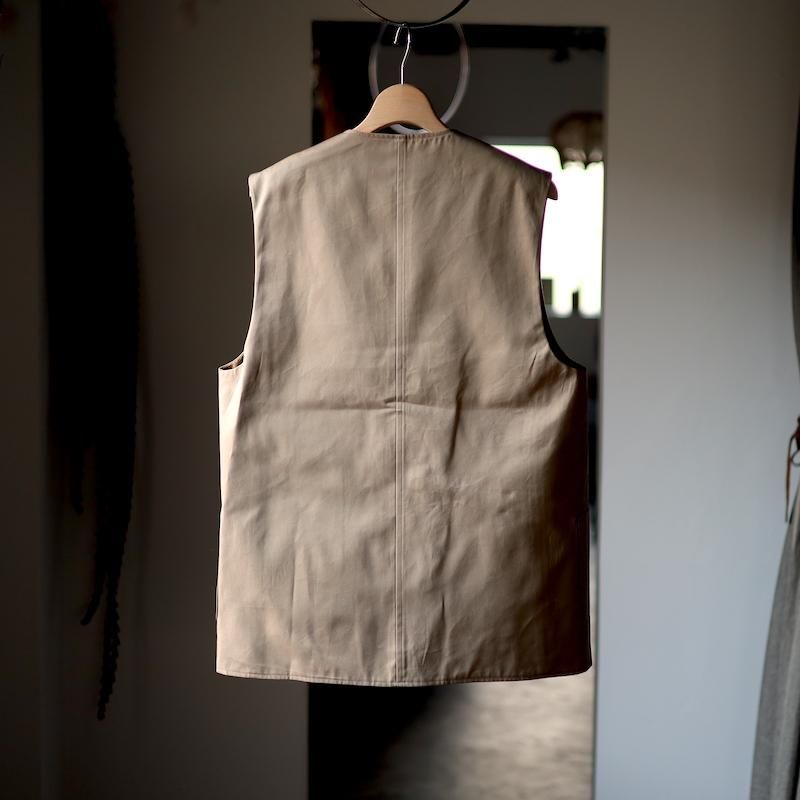 トップス bisown CHINO VEST BISOWN/CHINO CLOTH×KARAMI REVERSIBLE VESTpeau de l'ours | peau de