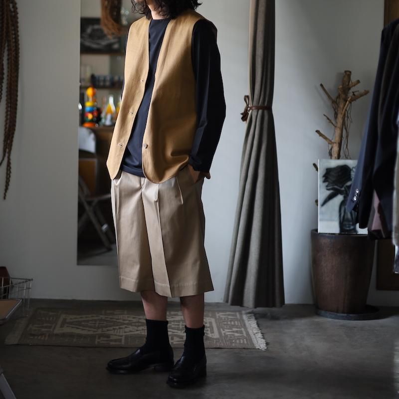 トップス bisown CHINO VEST BISOWN】CHINO CLOTH × KARAMI REVERSIBLE VEST - HUUKU