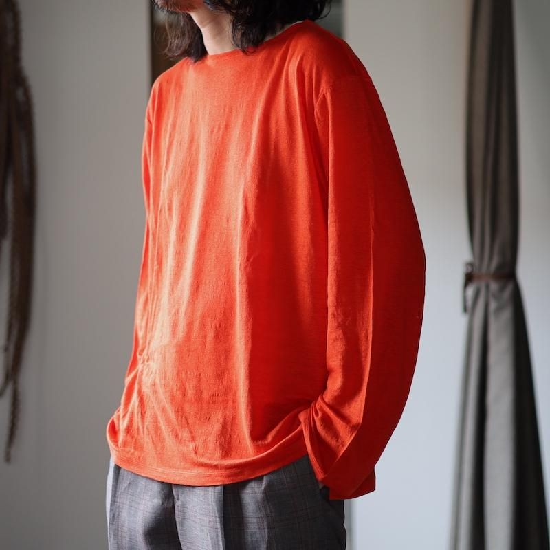MAATEE&SONS】LINEN L/SLEEVE BOAT TEE - HUUKU