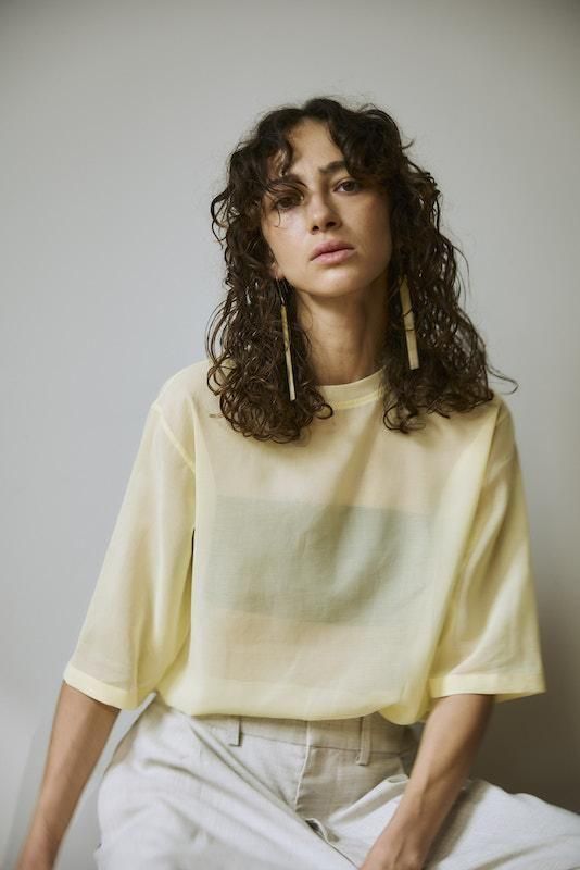 トップス villd /vonique cotton Organdy T-shirt VONIQUE / villd /cotton Organdy T-shirt(BLK)