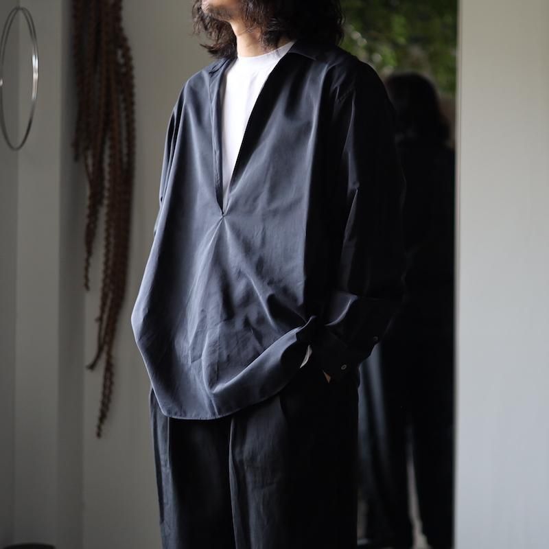 ssstein OVERSIZED SKIPPER SHIRT WOOL BK ssstein / シュタイン | VIS