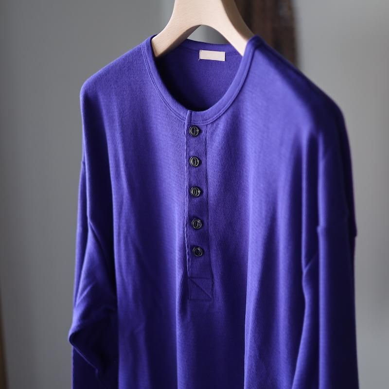 ULTERIOR】C/CASH HONEYCOMB HENLEY-NECK TOP - HUUKU