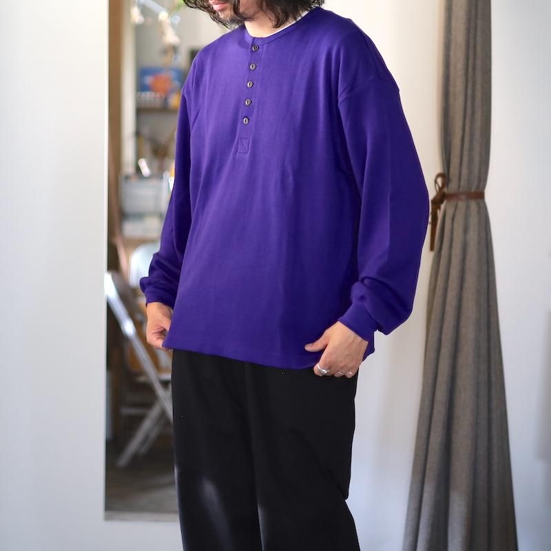 ULTERIOR】C/CASH HONEYCOMB HENLEY-NECK TOP - HUUKU