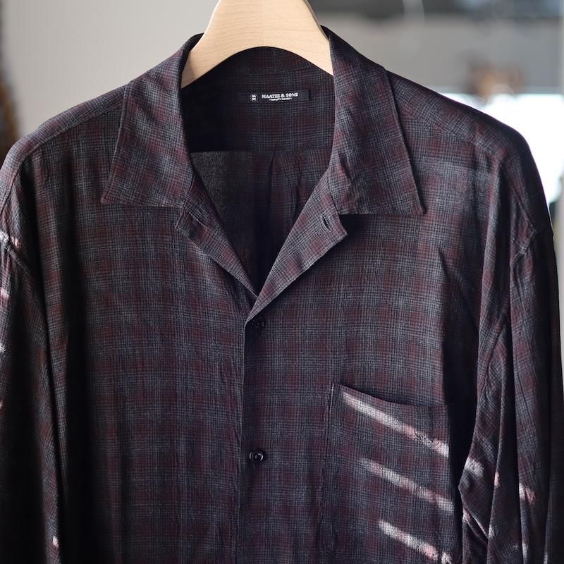 【新品】MAATEE&SONS Rayon Open Collar Shirt MAATEE＆SONS High twisted rayon open collar shirt, ,Green