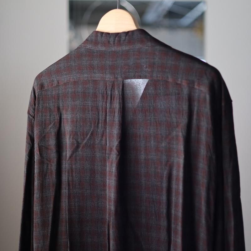MAATEE&SONS】OP COLLAR RAYON OMBRE CHECK SHIRTS - HUUKU