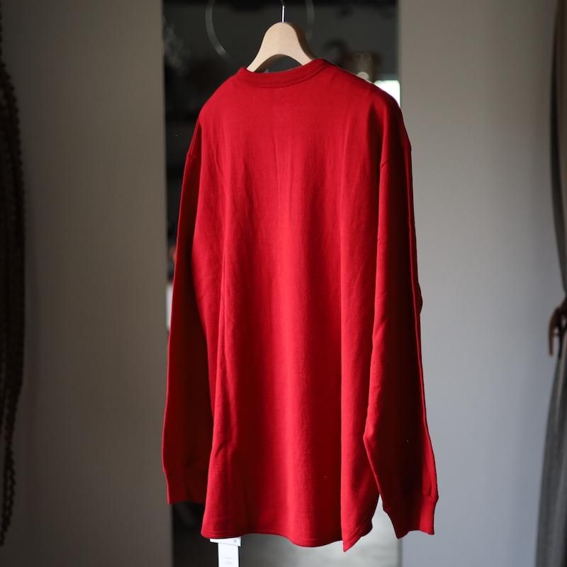 【新品未使用品】blurhms Co/Silk Nep ベースボールヘンリー 赤 blurhms(ブラームス) Co/Silk Nep Baseball Henry（Tシャツ