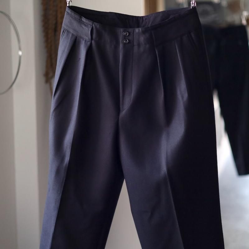 ULTERIOR】SUPER FINE LIGHT MELTON TUCKED TROUSERS - HUUKU