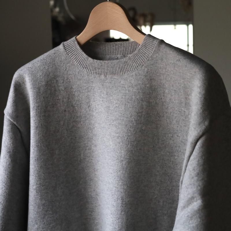 YONETOMI】Rigid Cashmere Knit Sweater / Top Gray - HUUKU