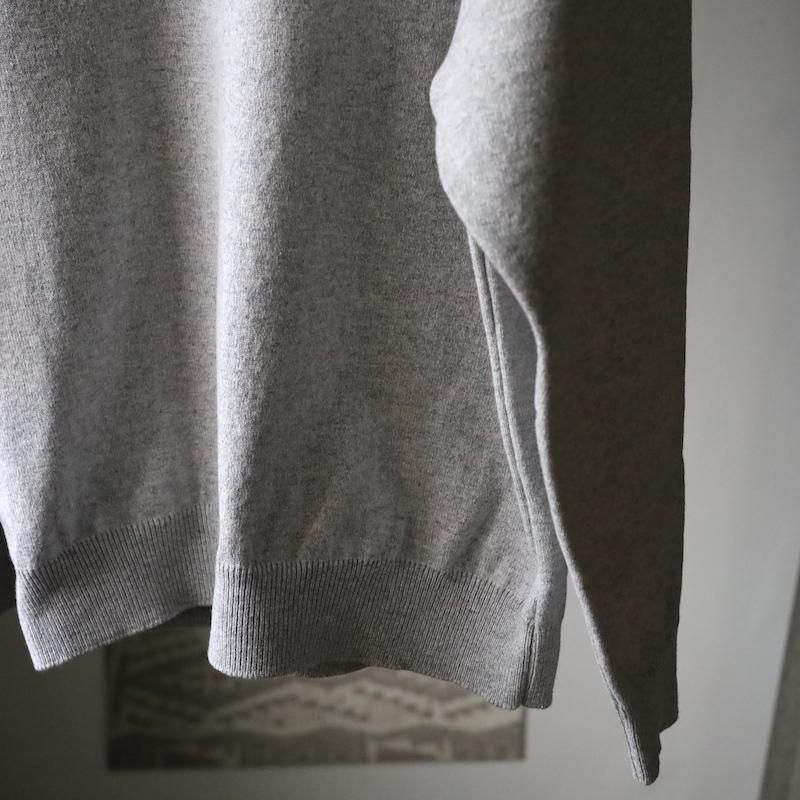 YONETOMI】Rigid Cashmere Knit Sweater / Top Gray - HUUKU