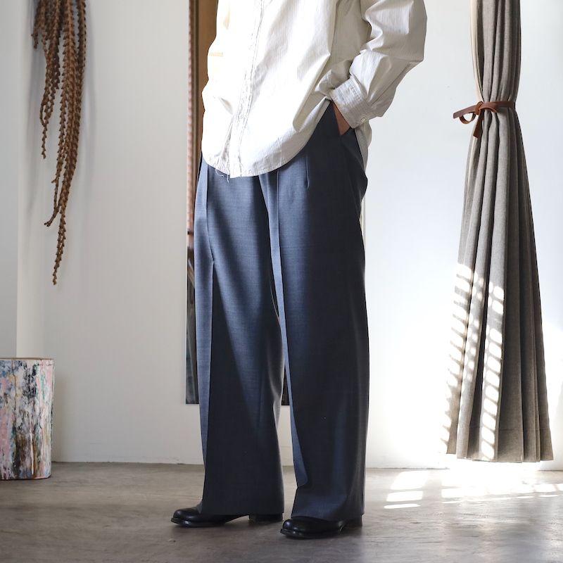 Wool Tropical 2tuck Trousers | Nikki - HUUKU