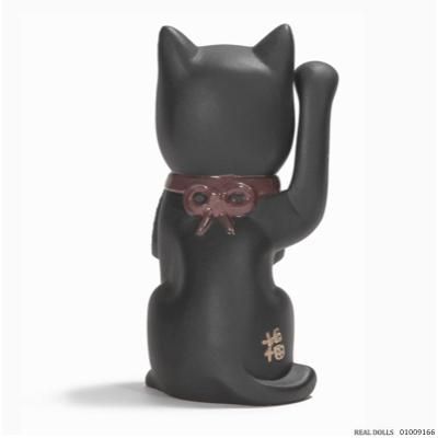 ☆【リヤドロ】招き猫(黒) | リヤドロの通販店舗【REAL DOLLS】☆