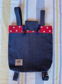 New★児島デニム+畳縁仕様！2WAYバッグ！・トートバッグとリュックに使い分けできます。（大サイズ）