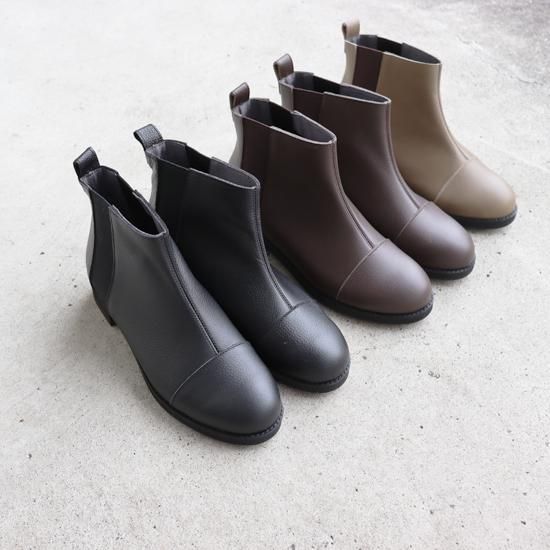 SALE！新品レシピRecipe バックゴアブーツ クロ　24cm ストレートゴアブーツ RP-525| 履き心地にこだわった日本製の靴 