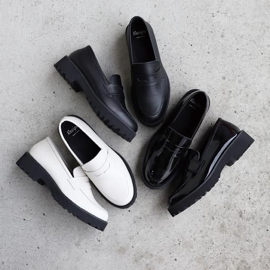 レシピ　Recipe 黒ローファー レシピ Recipe ローファー （BLK） -靴＆ファッション通販 ロコンド