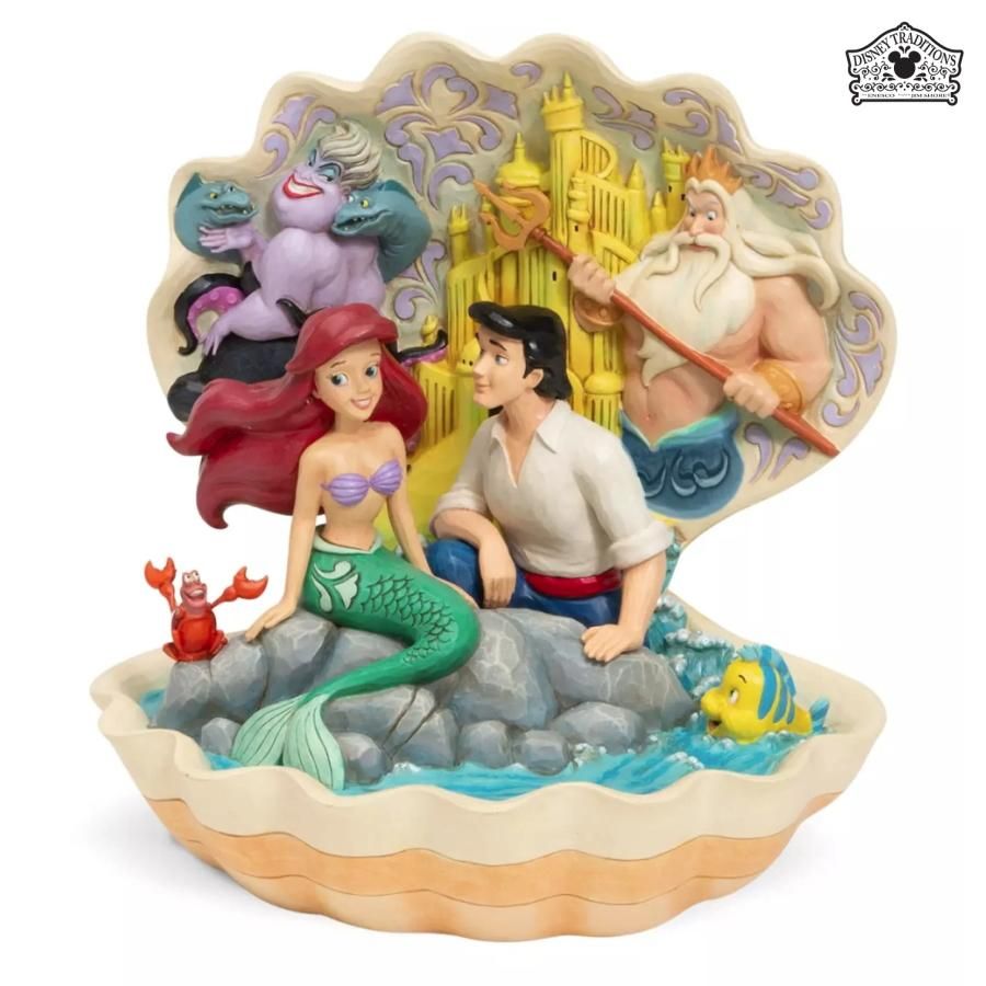 独創的 ジム ショア Jim Shore ディズニー トラディション Disney Traditions リトル マーメイド シーシェル 人魚姫 アリエル エリック王子 トリトン王 セバスチャン フランダー アースラ 置物 インテリア 木彫り調フィギュア エネスコ ジムショア ディズニー
