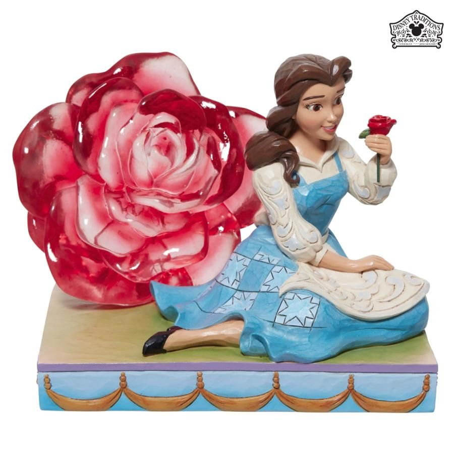 JIM SHORE】ディズニートラディション：Belle Clear Resin Rose 6011924