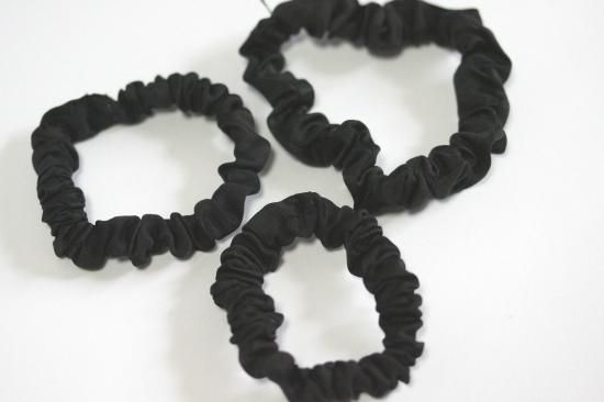 10本セット 細シュシュ ゴム ブラック Lier Ribbon リエールリボン