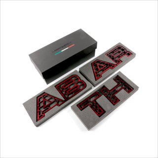 アバルト695/595 シリーズ4以降専用 ロゴインパクト2 / フェイクウッド [ Front grill decoration kit logo impact 2 