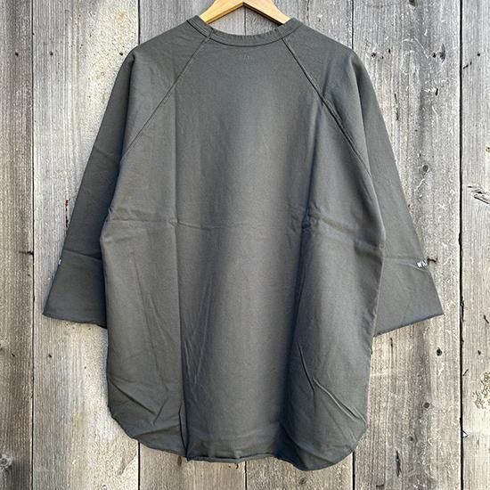 トップス WAX 3/4 sleeve cut saw THM WAX 3/4 SLEEVE CUT SAW ホワイト・ライトグレー