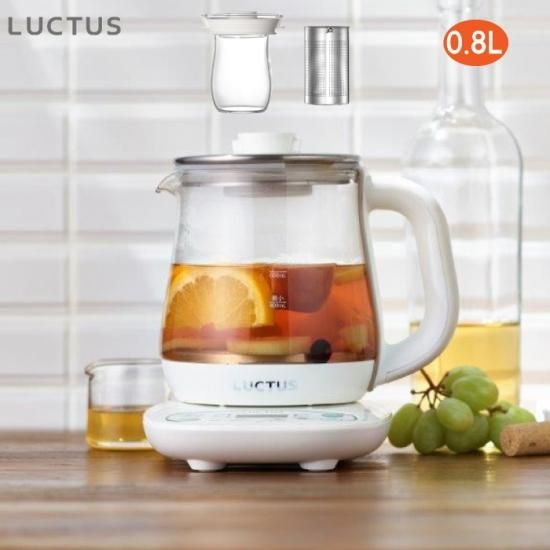 Luctus クックケトル 0 8l レシピ付き 電気ケトル 電気ポット 茶こし付き やかん 湯沸し器 キッチン家電 調理器具 耐熱ガラス 温度調節 保温 お茶 北欧 おしゃれ プレゼント 新生活 心ときめく生活雑貨 Mecuーメクー